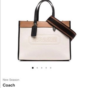 COACH Field small Color Blocked Leather Tote, corner have some wear